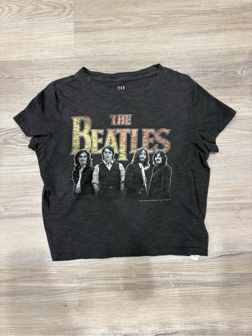 GAP Charcoal Gray Graphic Tee with Printed Logo